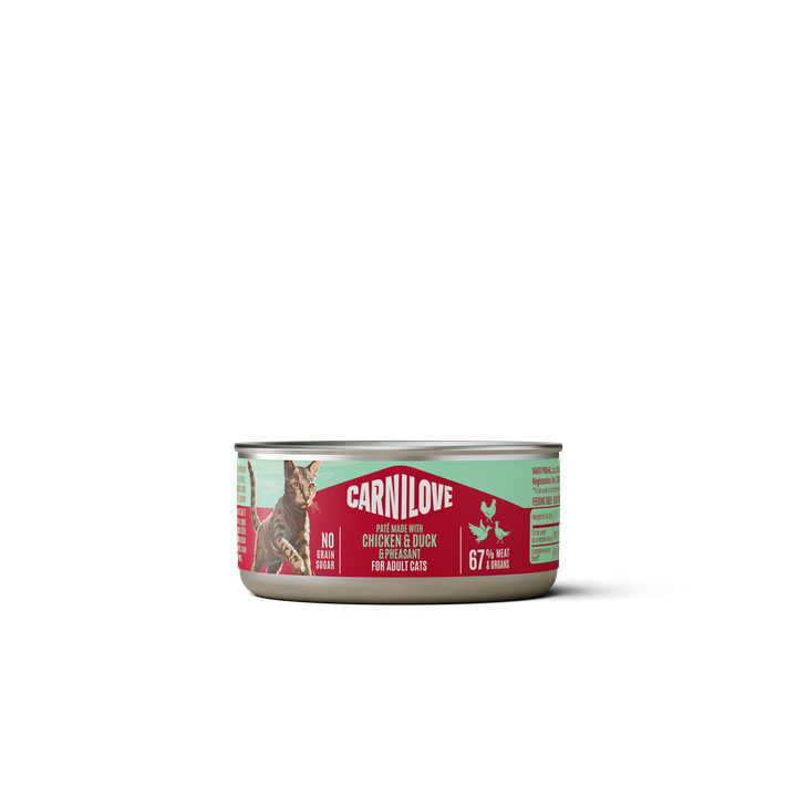 Carnilove Cat Paté Pollo, Anatra & Fagiano per Gatti Adulti umido in lattina 100 g