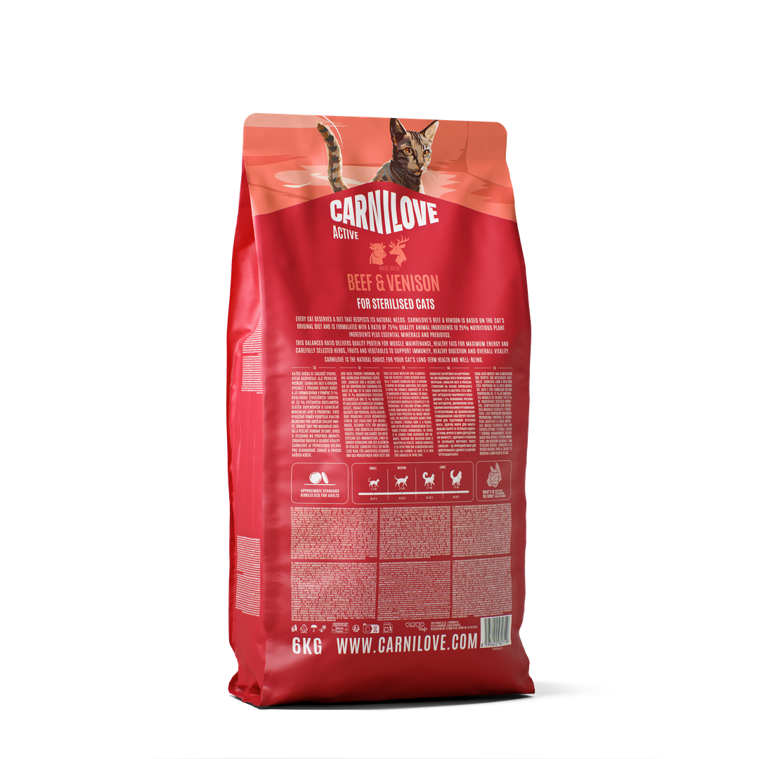 Carnilove Cat Active Sterilizzato Manzo & Cervo secco