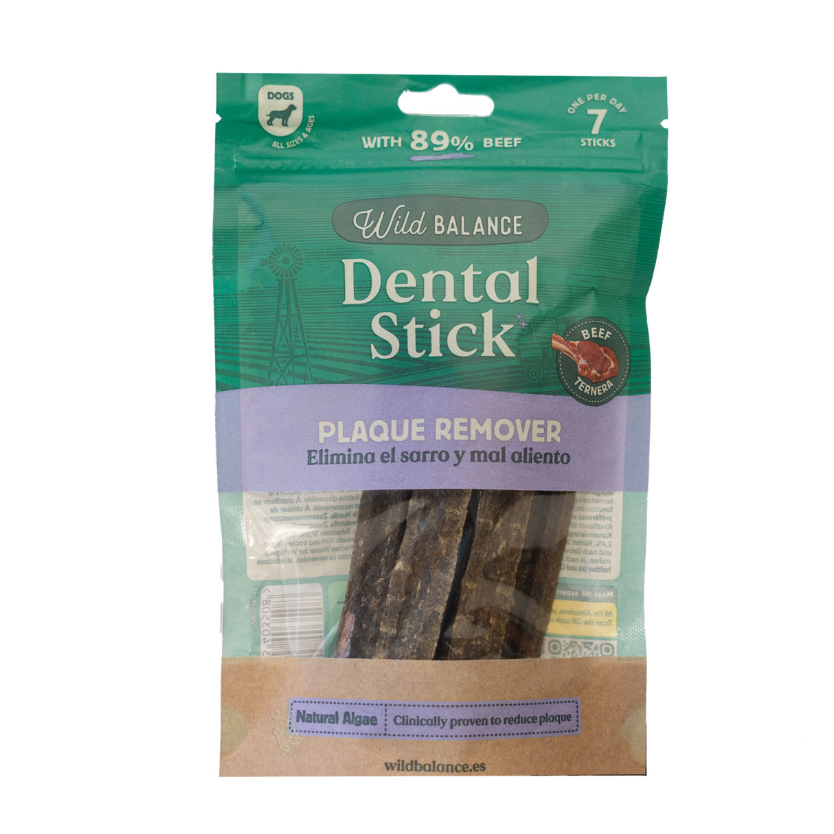 Wild Balance Dental Stick Plaque Remover Manzo 100 g (astuccio da 7 pz.)