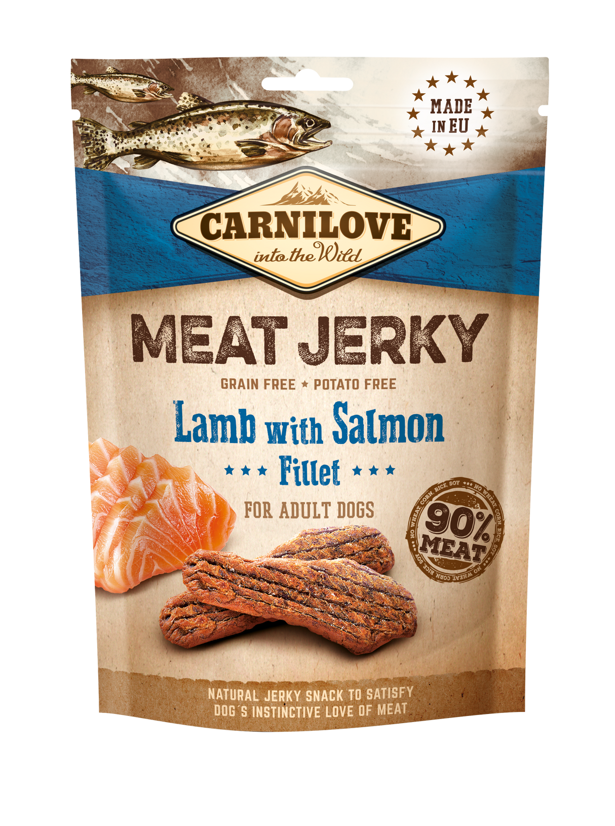 Snack Meat Jerky Filetto Agnello Con Salmone 100 g
