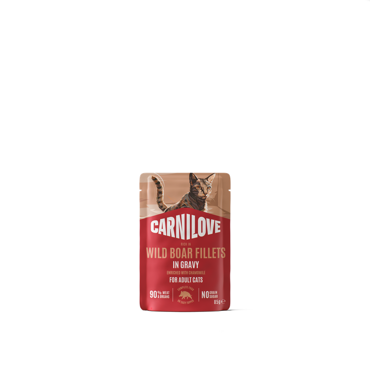 Carnilove Cat Filetti in Salsa Cinghiale & Camomilla per Gatti Adulti umido in bustina 85 g