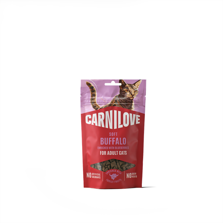 Carnilove Cat Snack Morbido Bufalo & Mirtilli Blu 50 g