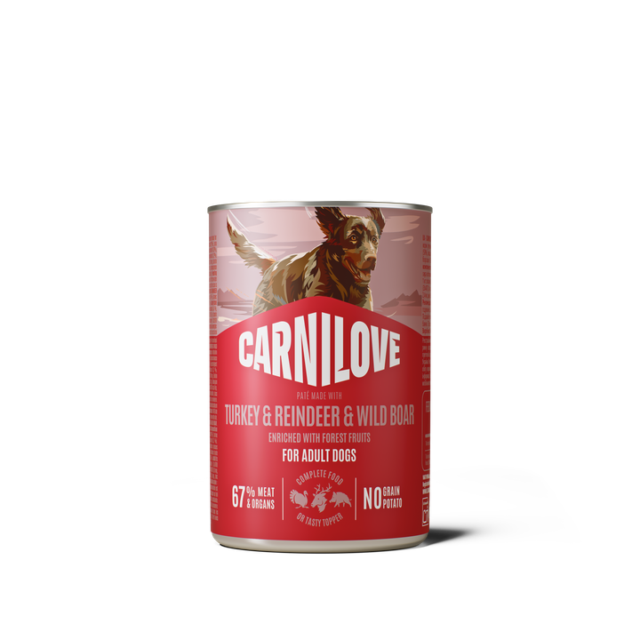 Carnilove Dog Paté Tacchino, Renna & Cinghiale umido lattina 400 g