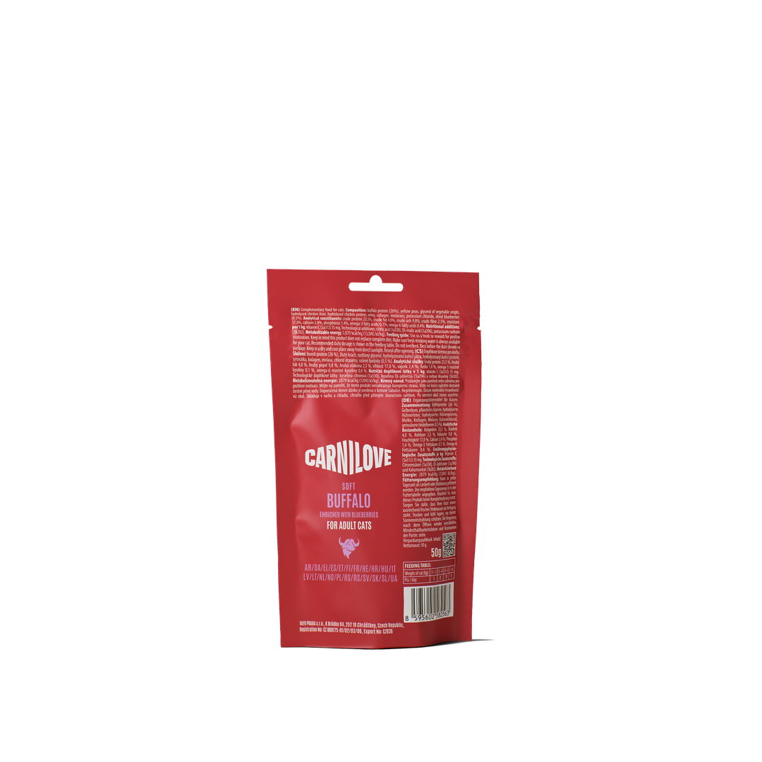 Carnilove Cat Snack Morbido Bufalo & Mirtilli Blu 50 g