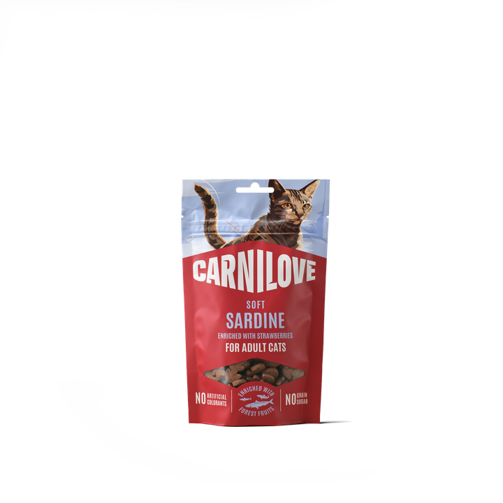 Carnilove Cat Snack Morbido Sardine & Fragole 50 g