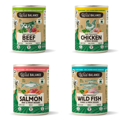 SUPEROFFERTA! 4 x Umido Cane 400 g Wild Balance