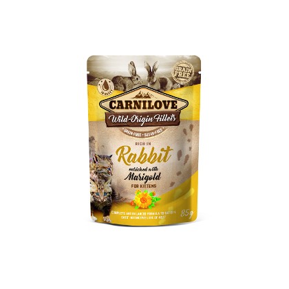 Carnilove Bustine W.O.F. Kitten Coniglio con Calendula (8 pz. x 85 g)