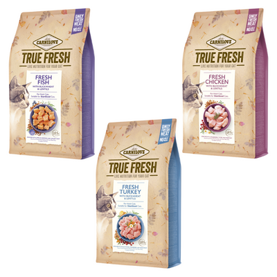 Trio Carnilove True Fresh per Gatti Adulti anche Sterilizzati (3 x 340 g)